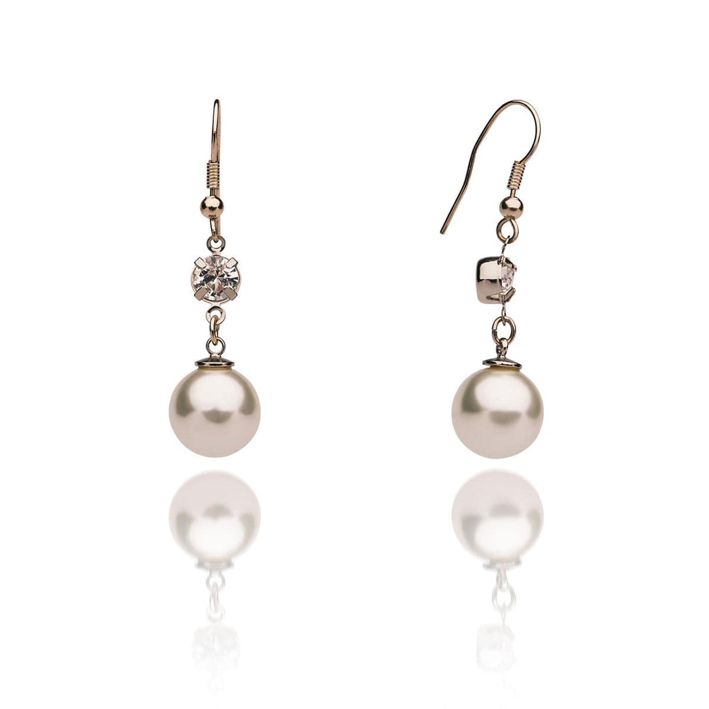 Swarovski Vintage Drop Earrings: Pearl and Diamante Long Drop Earrings