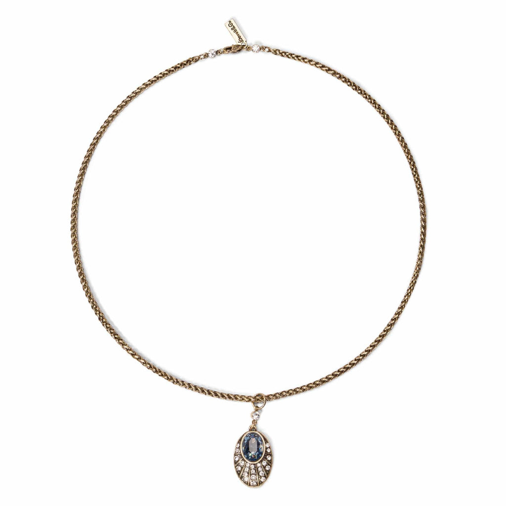 Sapphire Vintage Art Deco Necklace: Vintage Pendant Necklace