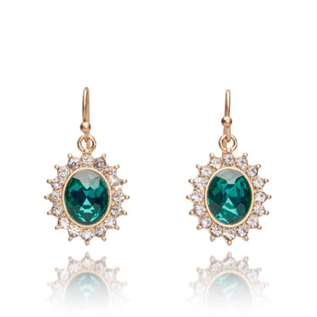 Regency Emerald Drop Earrings: Green Dangle Earrings