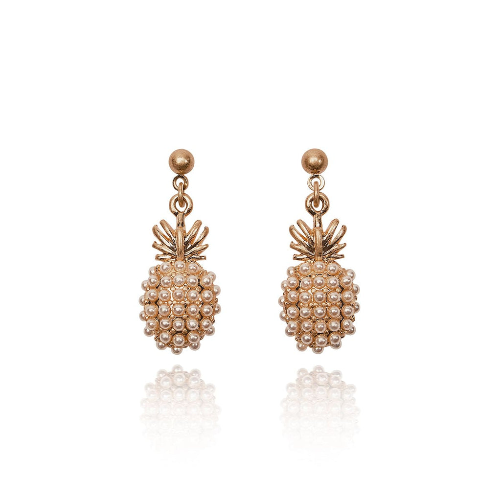 Pineapple Earrings: Pearl Drop Earrings