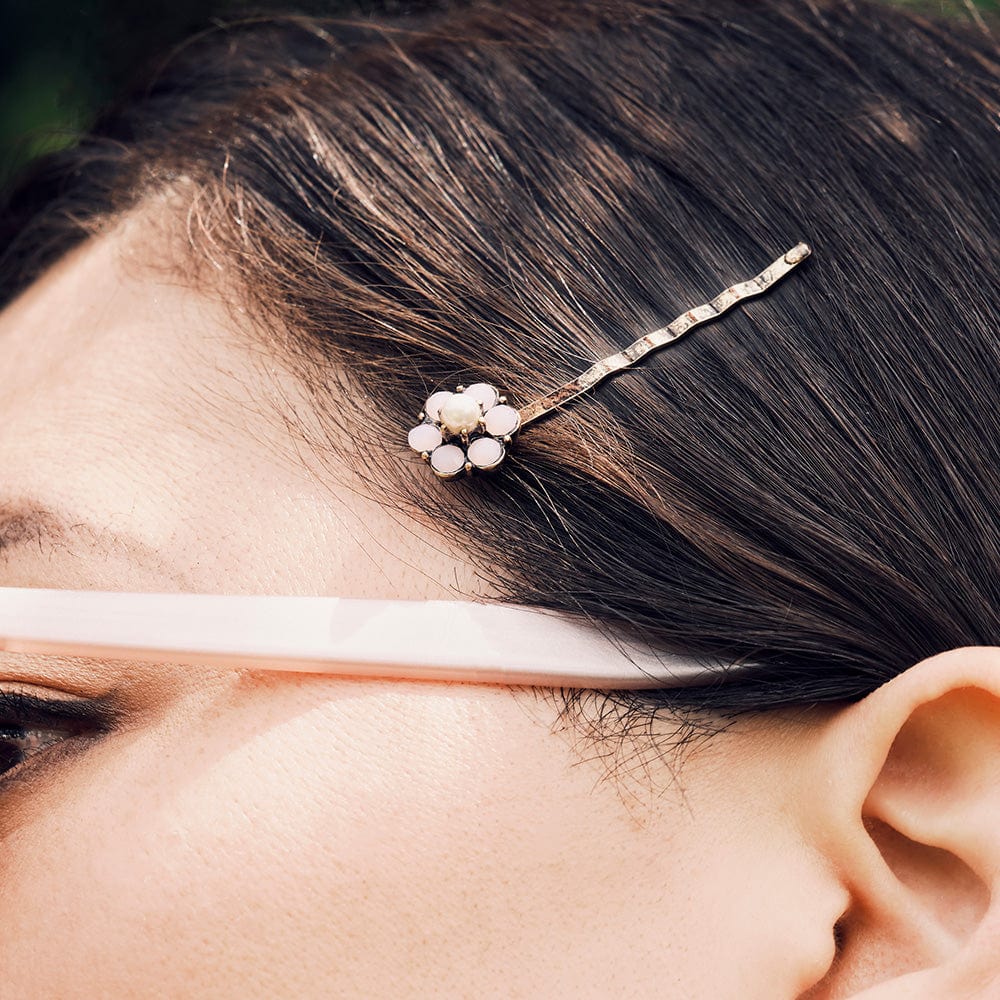 Flower hair clip : Pink floral hair clip