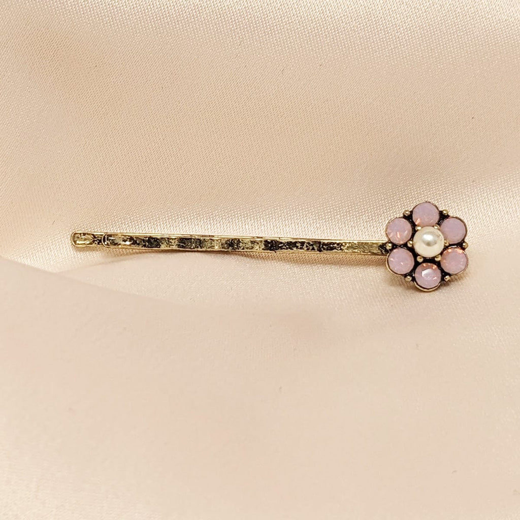 Flower hair clip : Pink floral hair clip
