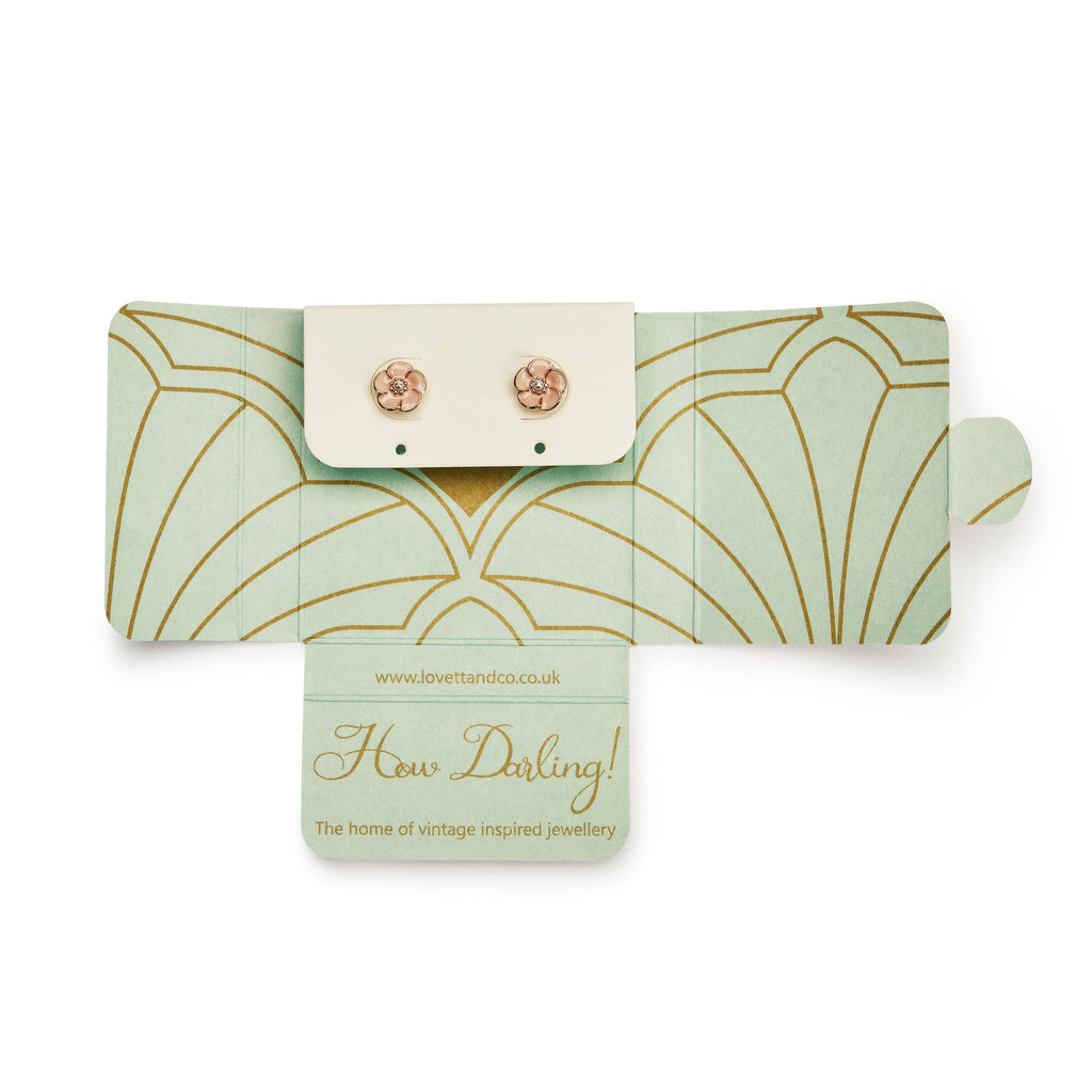 Ditsy Flower Clip-On Earrings Light Blue