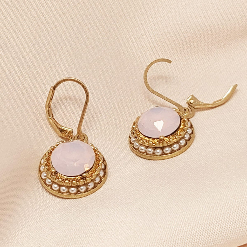 Regency vintage crystal drop earrings : Short drop earrings