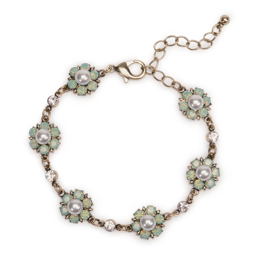 Vine Flower Bracelet with Adjuster Chain Pacific Opal