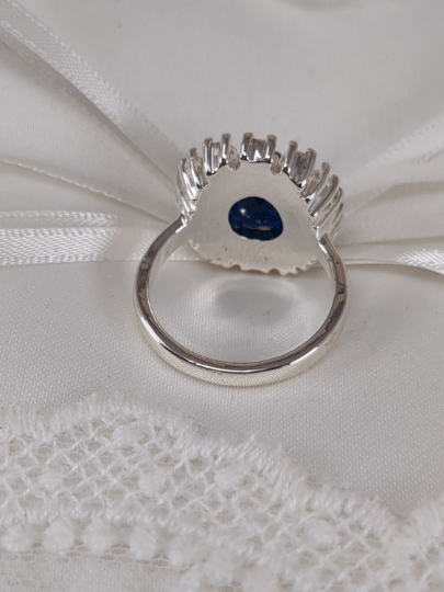 Lady Diana Sapphire and Crystal Stone Ring