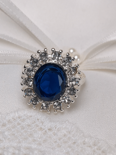 Lady Diana Sapphire and Crystal Stone Ring