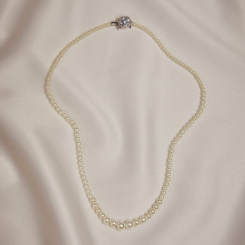 Simple Pearl Necklace 16" length