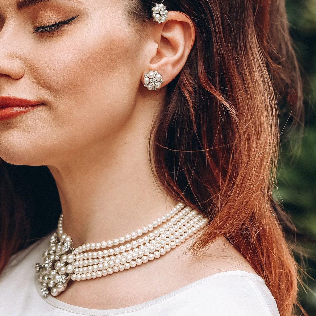 Audrey Hepburn Earrings: Vintage Style Bridal Pearl Studs