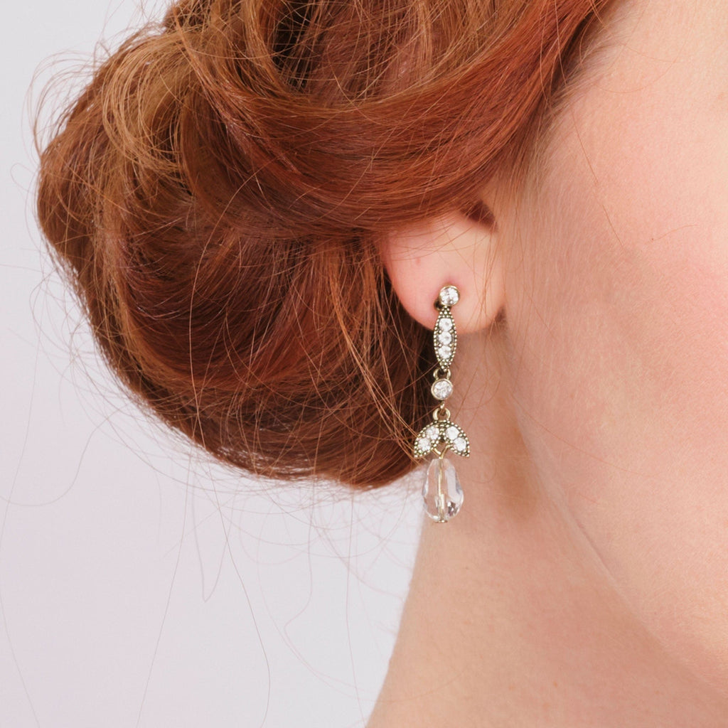 Diamante Drop Earrings: Lula Crystal Glass Drop Earrings