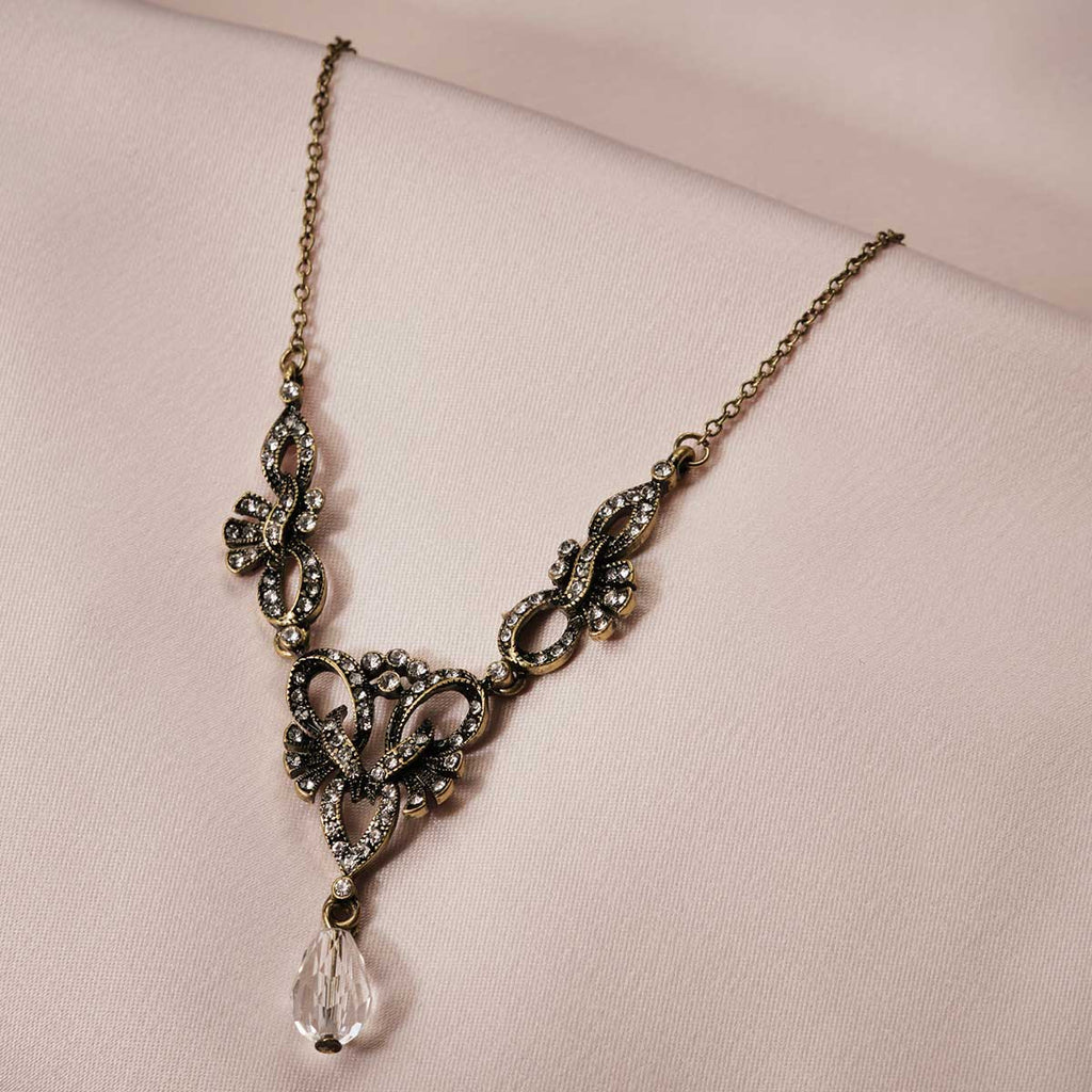 Lula 1920s Antique Style Crystal Drop Necklace