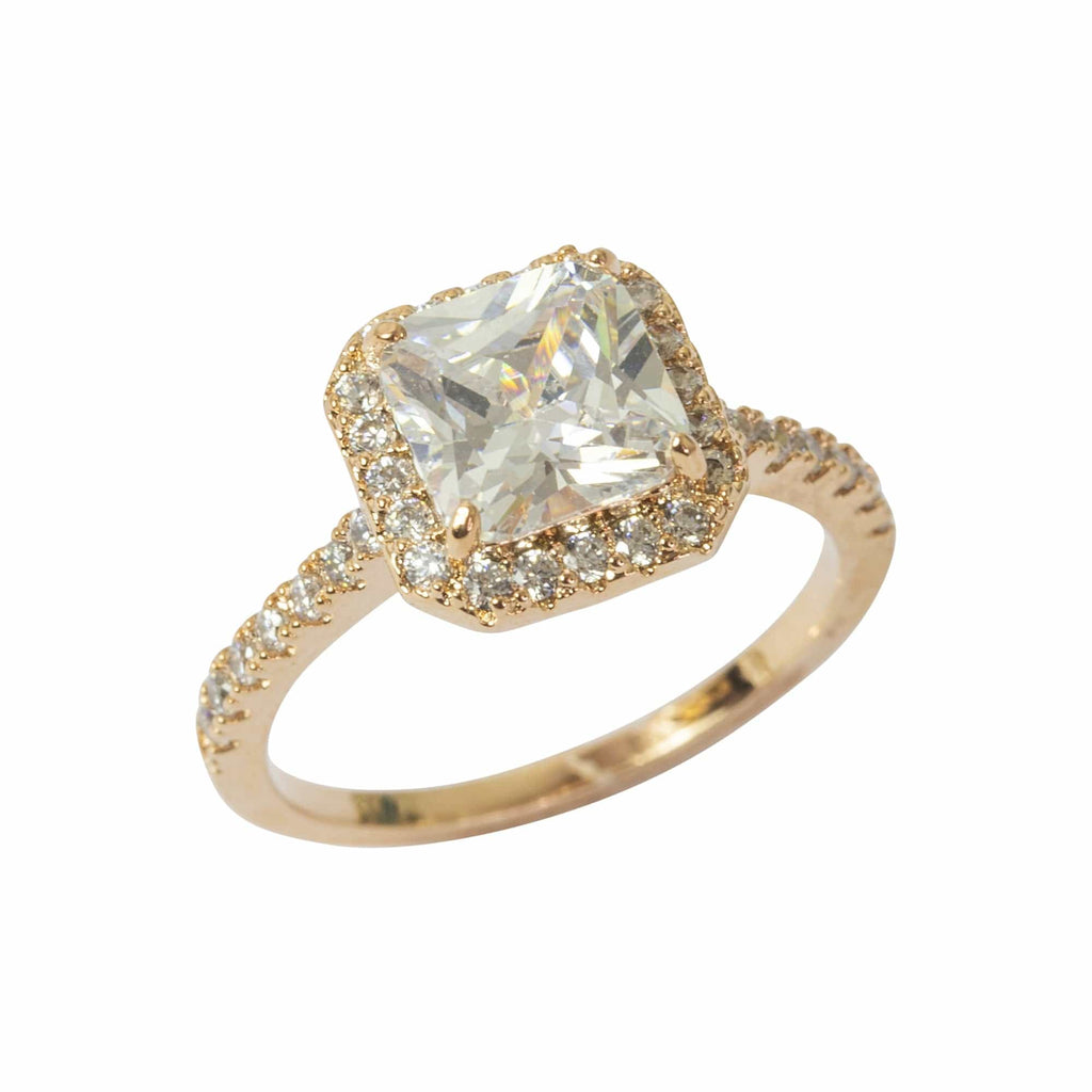 Statement Square Stone Solitaire Stone Deco Ring - SMALL/MED