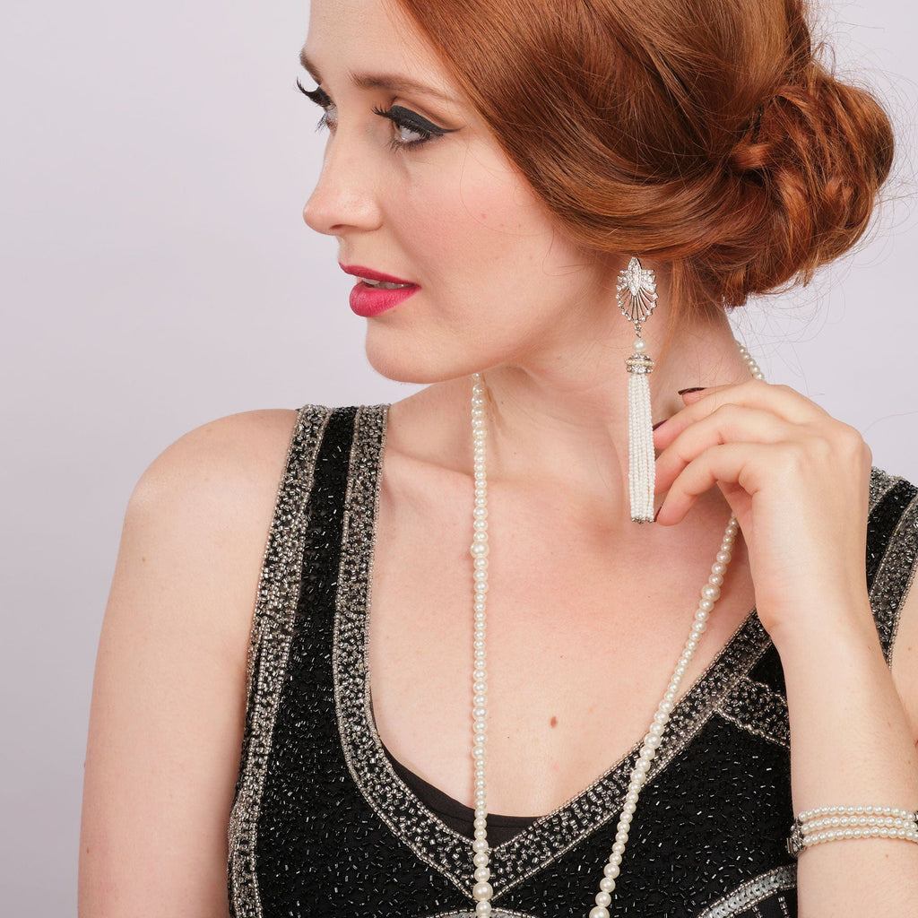 Long Tassel Earrings: Flapper Style 1920s Tassel Drop Earrings