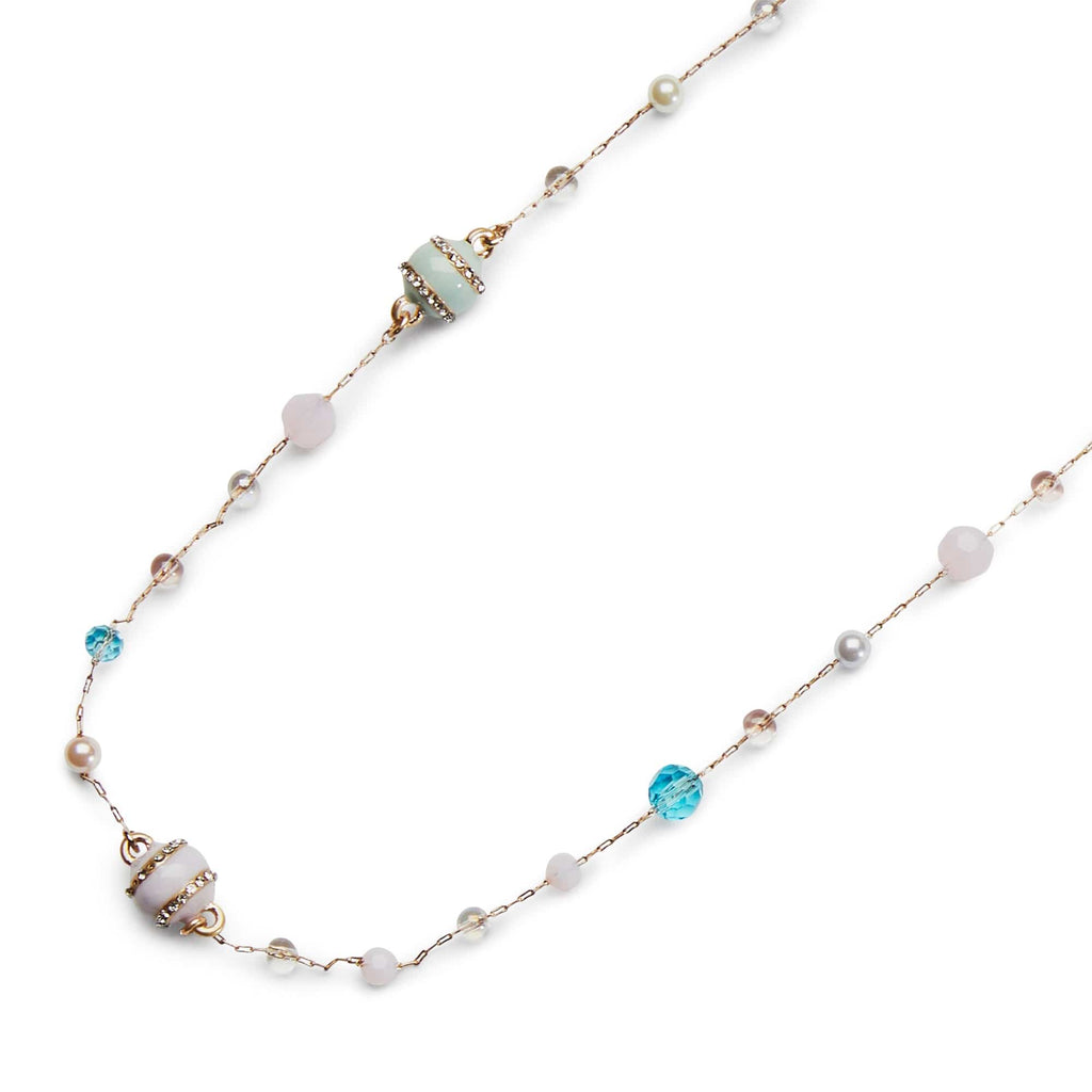 Multi mixed stone long necklace