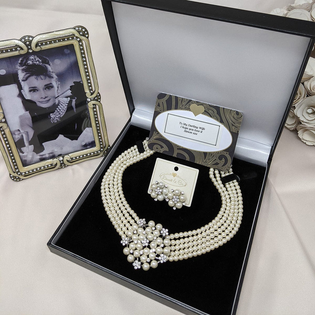 Audrey Hepburn Necklace & Clip on Earring. £10 Gift Box is FREE