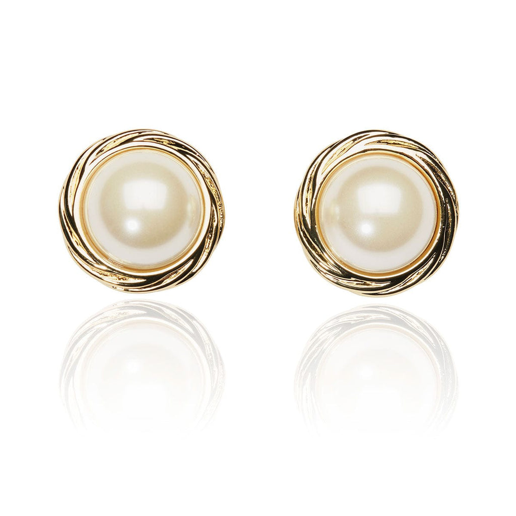 Cordelia Swirl Pearl Clip on Earring in 14k Gold Plating