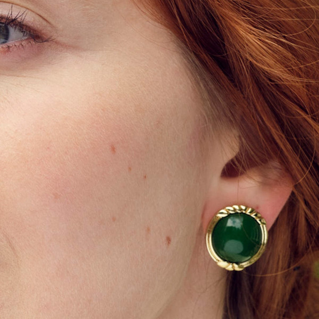 Cordelia Green Resin Clip On Earrings