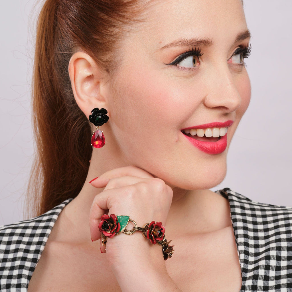 Crystal Teardrop Earrings: Rock & Rose Style Dangle Crystal Earrings
