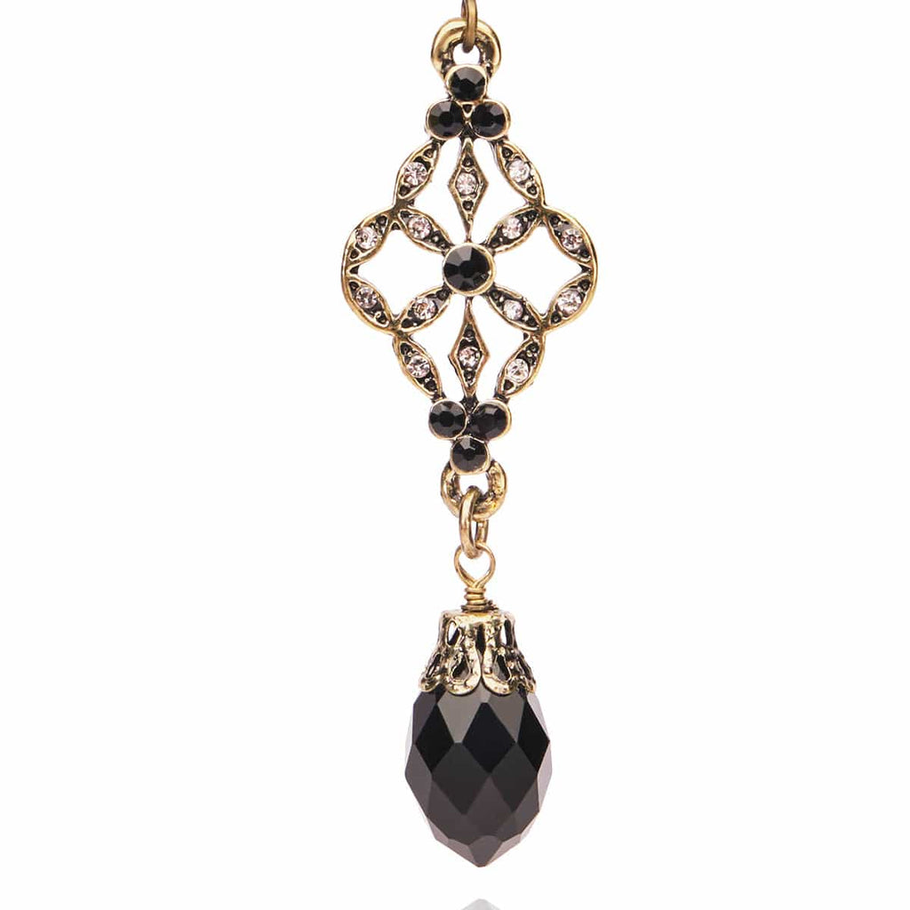 Black Dangle Earrings: Victorian Pearl Drop Earrings