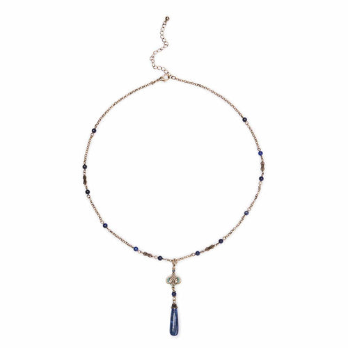 Antique-Lapis-Stone-Drop-Pendant-Necklace