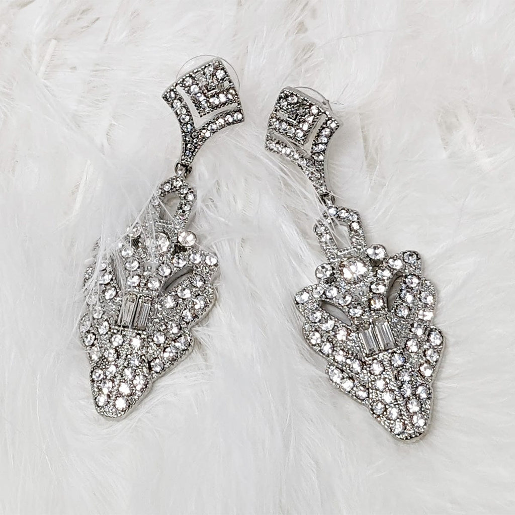 Art Deco Drop Earrings: Decadent Crystal 1920s Earrings