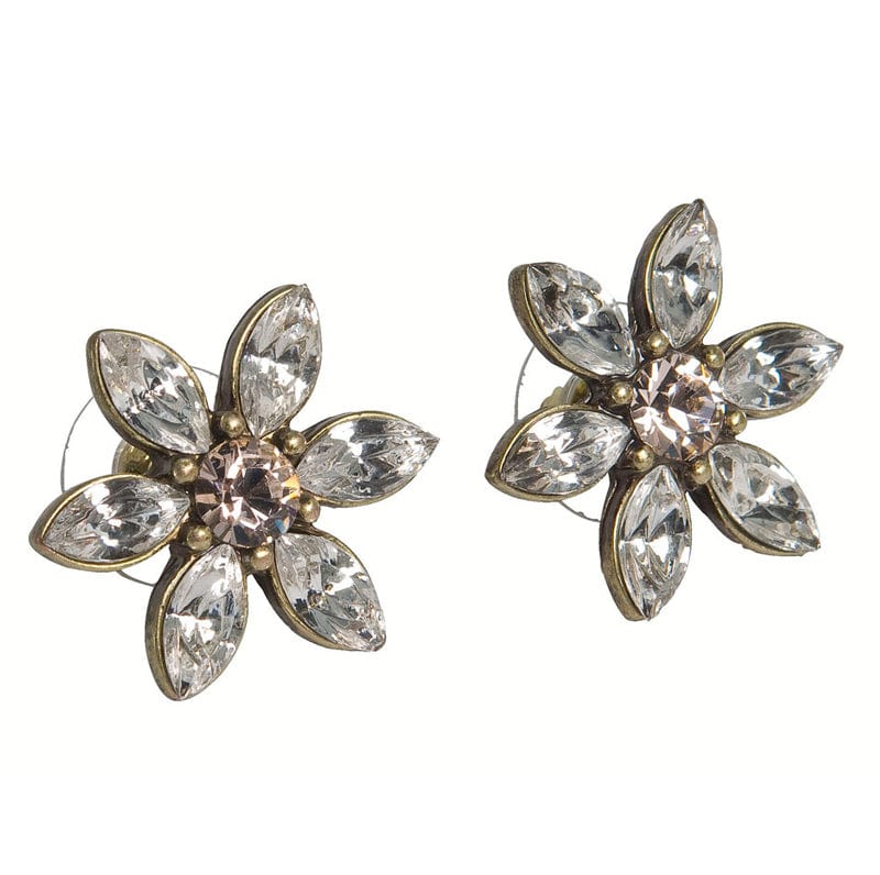 Crystal Flower Stud Earrings: Swarovski Stone Daisy Style Studs