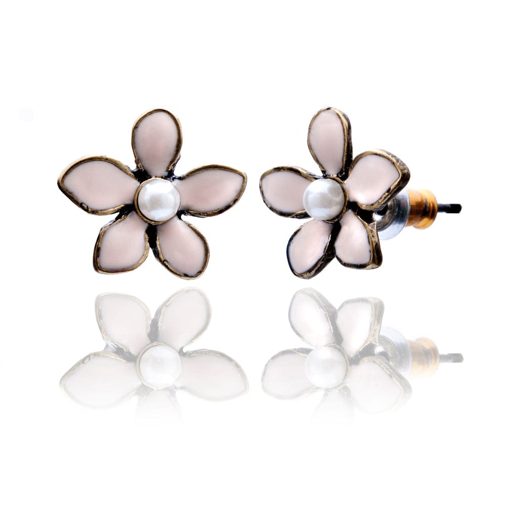 Sweet Lilac Flower Stud Earrings Pink