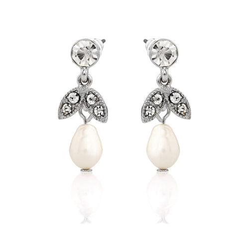 Vintage Pearl Drop Earrings: Czech Crystal & Pearl Drop 1920s Earrings
