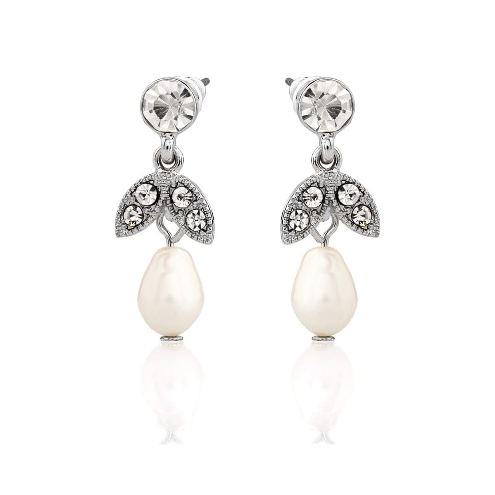 Vintage Pearl Drop Earrings: Czech Crystal & Pearl Drop 1920s Earrings