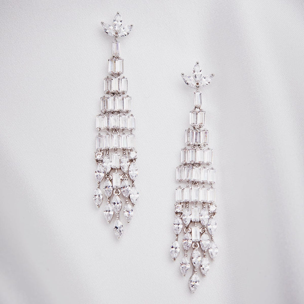 Art Deco Crystal Earrings Chandelier