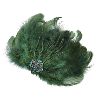 Gatsby Feathered Hair Clip Emerald
