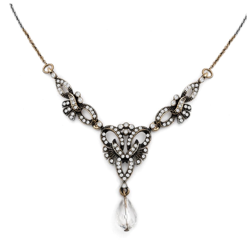 Lula 1920s Antique Style Crystal Drop Necklace