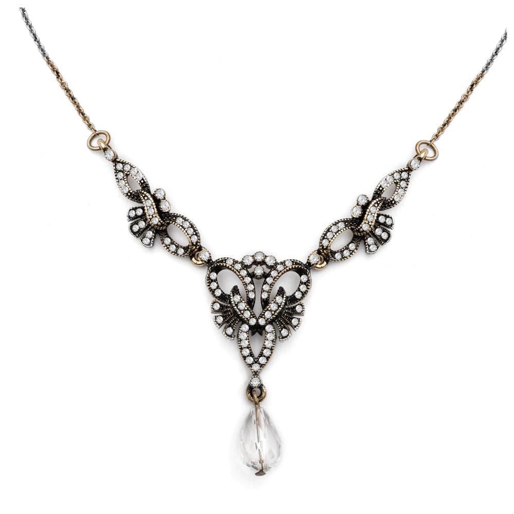 Vintage 1930s Lula necklace with crystal and diamante stones by Lovett and Co