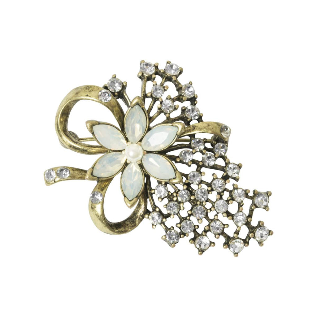 Vintage Miriam Haskell Designed Flower Brooch by Lovett and Co