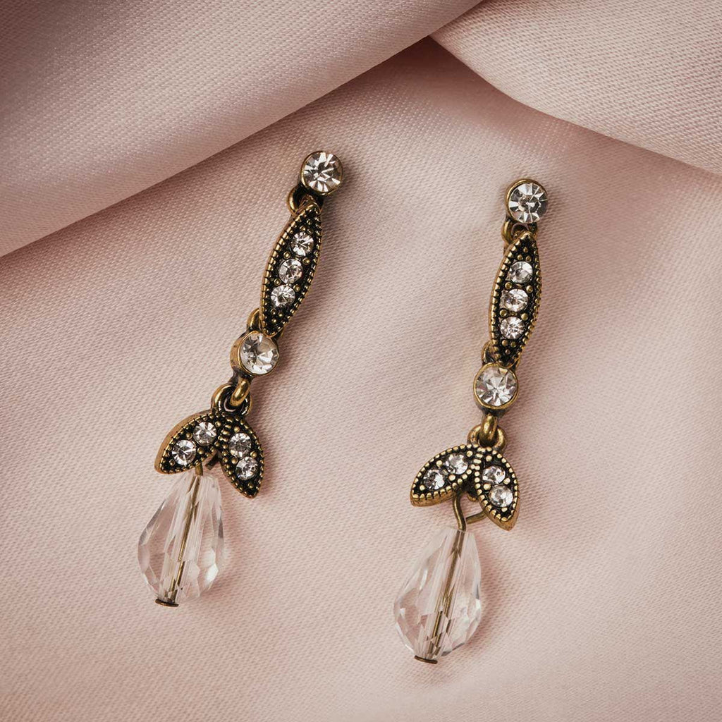 Vintage 1930s drop crystal and diamante earrings by Lovett and Co