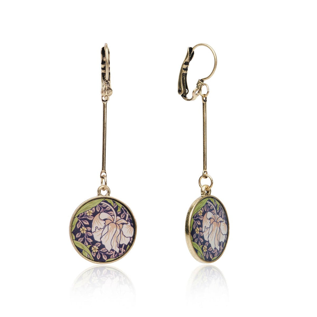 William Morris Inspired Floral Disc Earrings