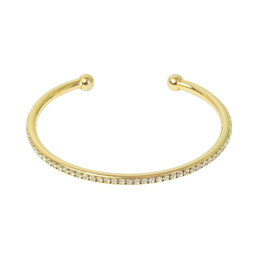 Picture of Crystal Edged Open Bangle - Gold