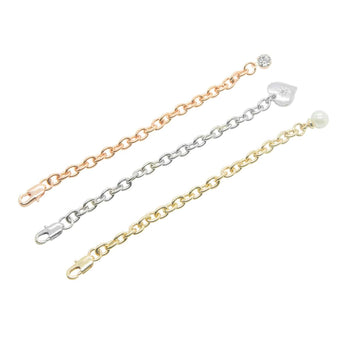 Picture of Multipack of extender chains in three different colours gold,silver and rose gold for necklaces and bracelets